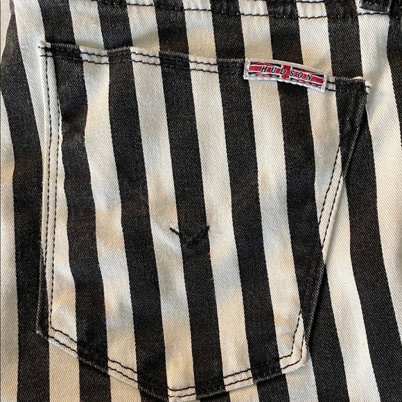 Hudson Jeans Black and White Striped Skinny Jeans - Picture 7 of 9